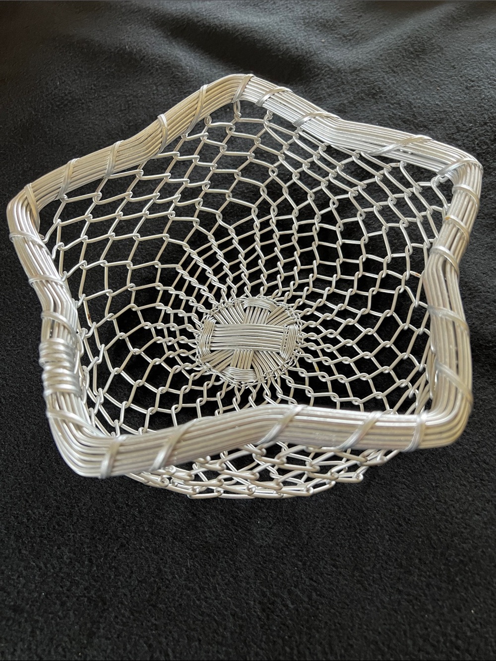 Handwoven Metal Wire Home Accent Bowl - Silver